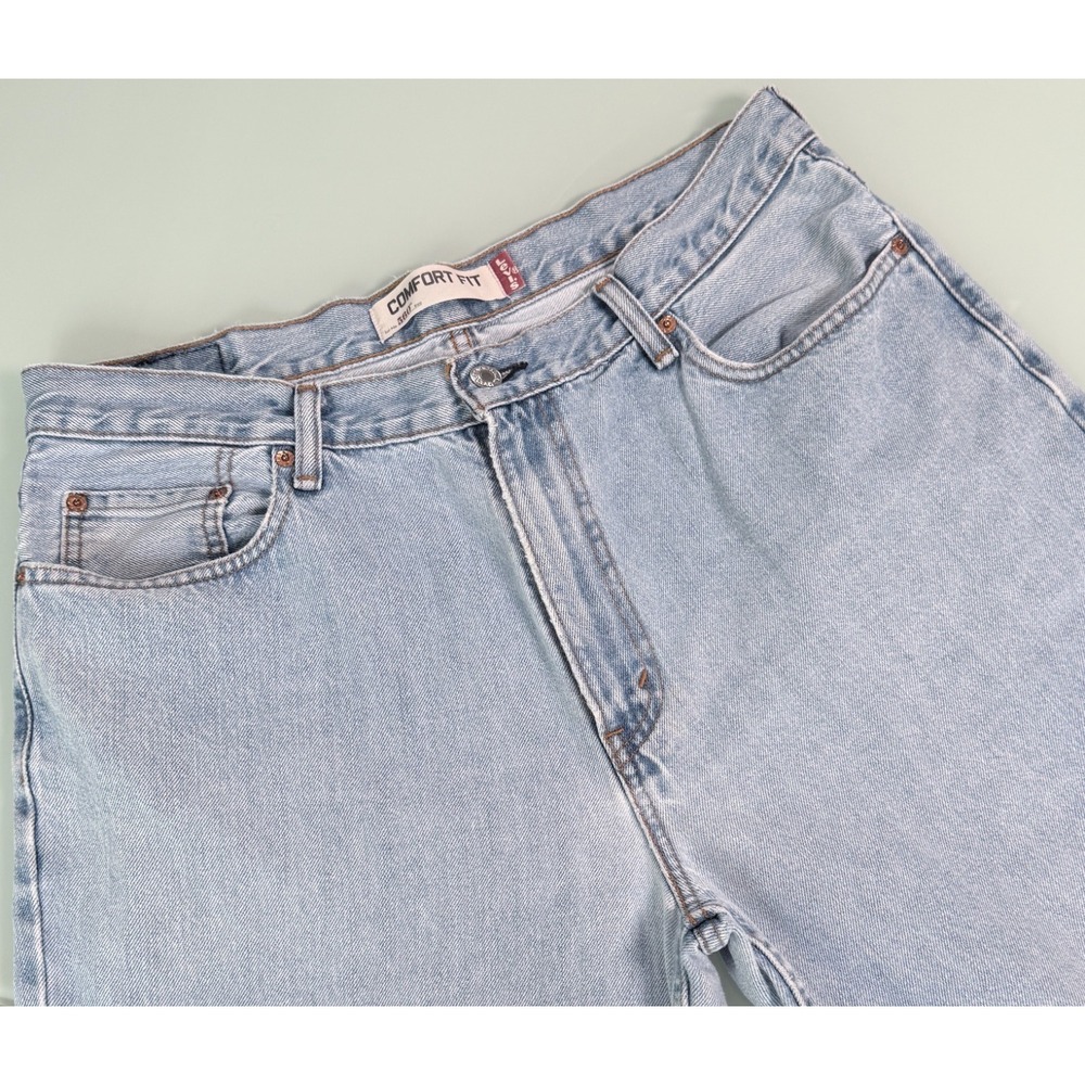 Levis 560‎ Red Tag Comfort Fit Jeans Mens 36x30 Light Wash Blue Denim Preppy